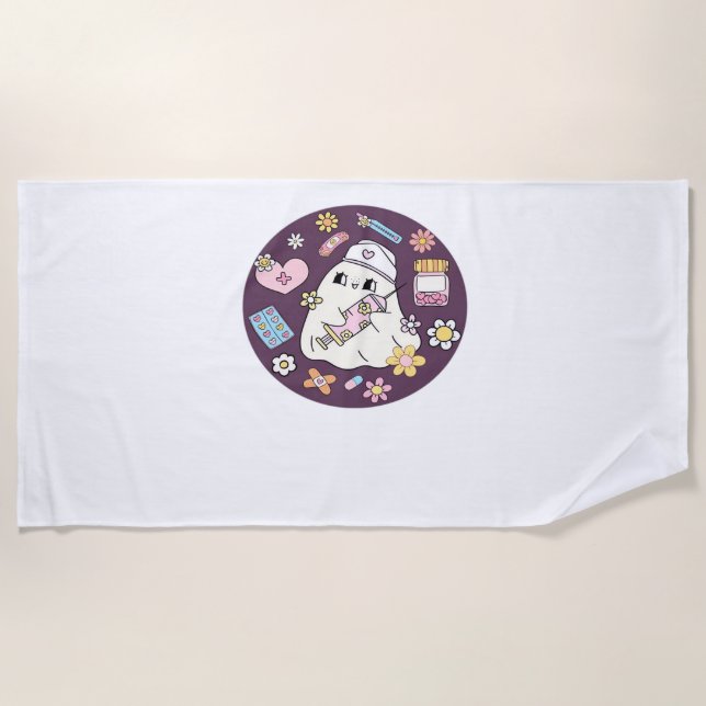 Serviette De Plage Cute Infirmière Halloween T-Shirt surdimensionné (Devant)