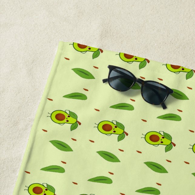 Serviette De Plage Cute kawaii avocado (En situation)