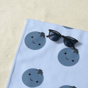 Serviette De Plage Cute Kawaii Blueberry Motif