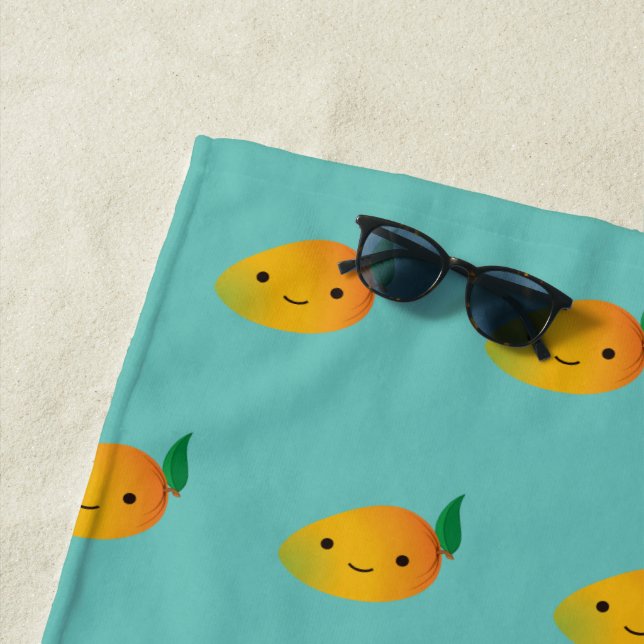Serviette De Plage Cute Kawaii Mango Motif (En situation)