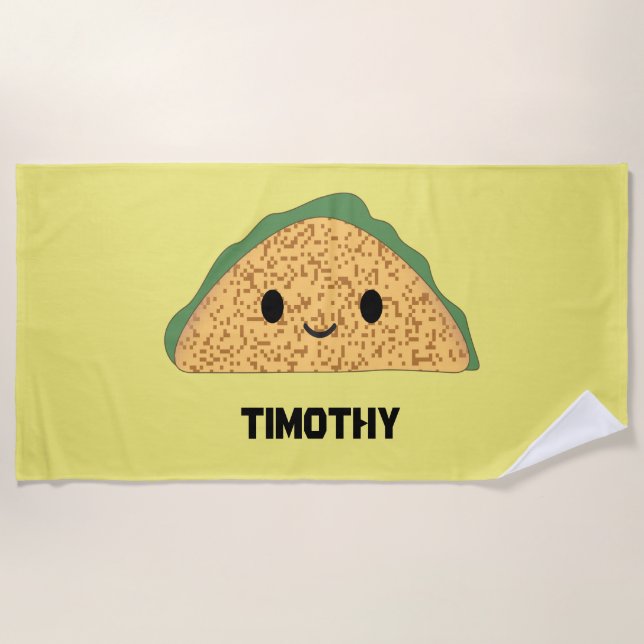 Serviette De Plage Cute Kawaii Taco (Devant)
