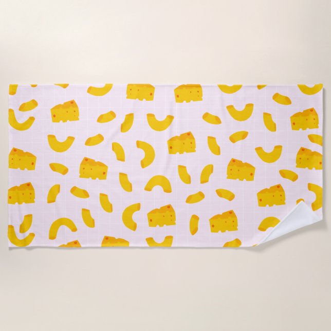 Serviette de plage Cute Mac et Cheese (Devant)