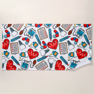 Serviette De Plage Cute Médicale Nurse Doctor thème Motif mixte 