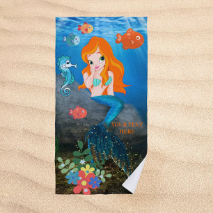 Serviette De Plage Cute Mermaid Ocean Beach