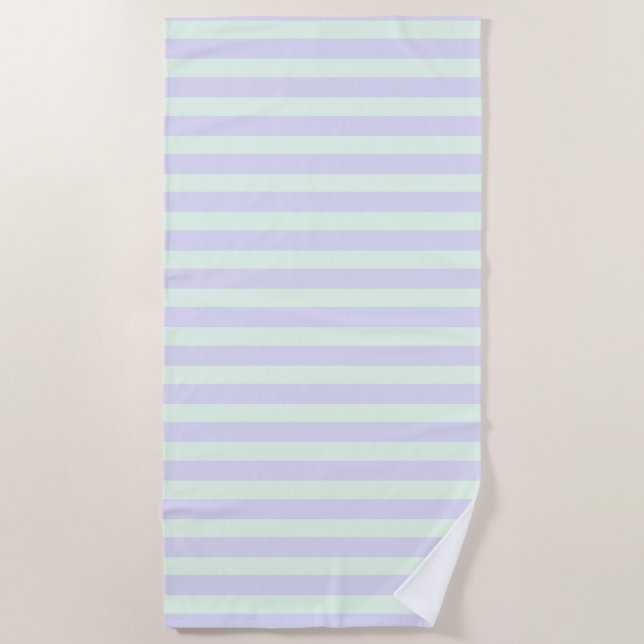 Serviette De Plage Cute Moderne Lavande & Monnaie Vert Gratté (Devant)