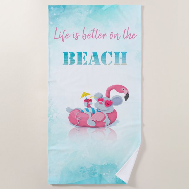 Serviette De Plage Cute Mouse Plage élégante (Devant)
