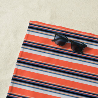 Serviette De Plage Cute orange blue stripes
