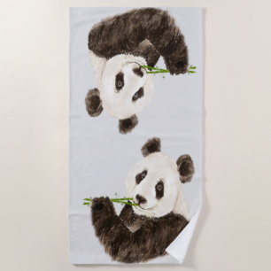 Serviette De Plage Cute Relaxant Asiatique Panda Ours Animal Nature A
