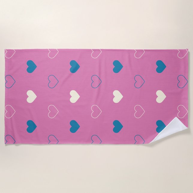 Serviette De Plage Cute Simple Heart Pattern (Devant)