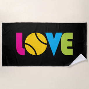 Serviette De Plage Cute Tennis LOVE -   