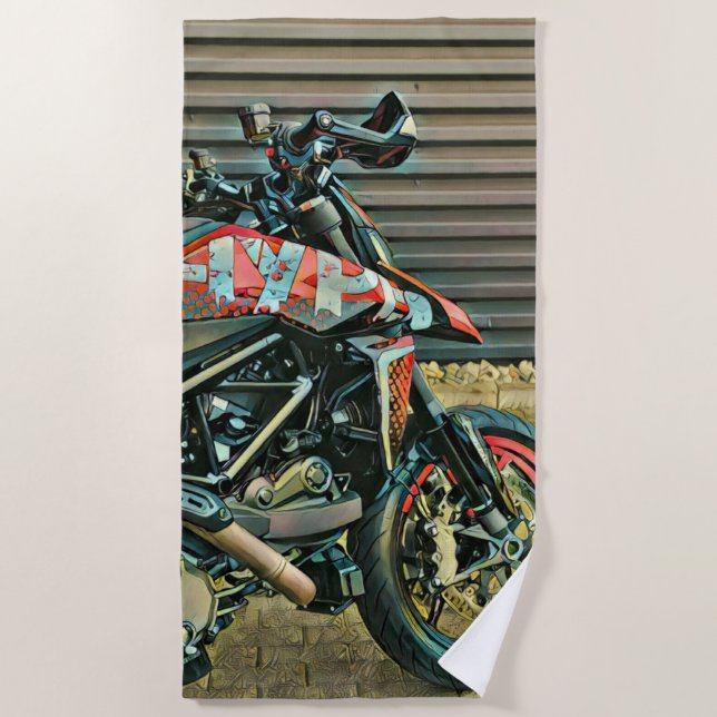 Serviette De Plage Cycle moteur (Devant)