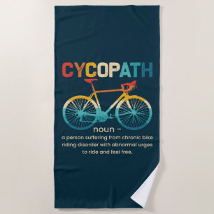 Serviette De Plage Cycopath Funny Cycliste pour cyclistes et cycliste
