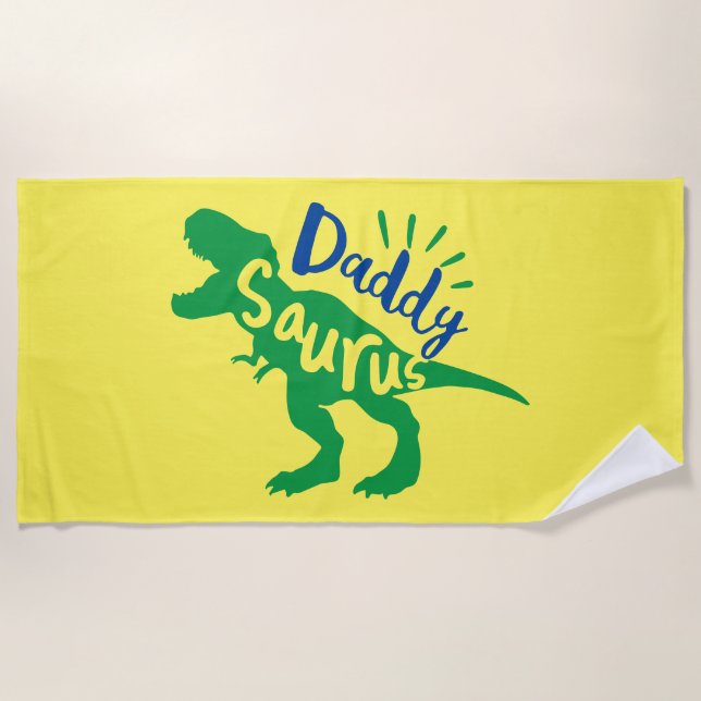 Serviette De Plage Daddy Saurus T-Rex Silhouette (Devant)