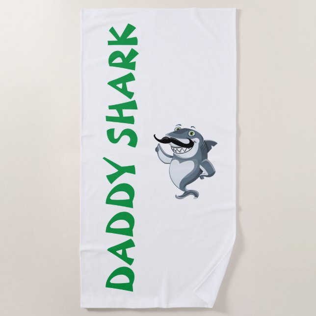Serviette De Plage Daddy Shark (Devant)