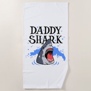 Serviette De Plage Daddy Shark - Grand Blanc