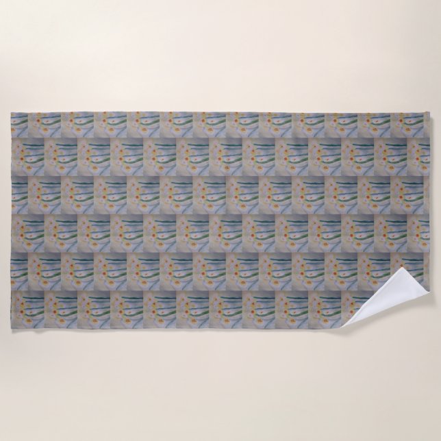 Serviette De Plage Daffodiles Abstraits (Devant)