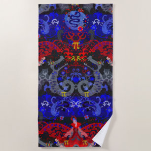 Serviette De Plage Damask polyamory Dragon dans Poly Pride Flag Color