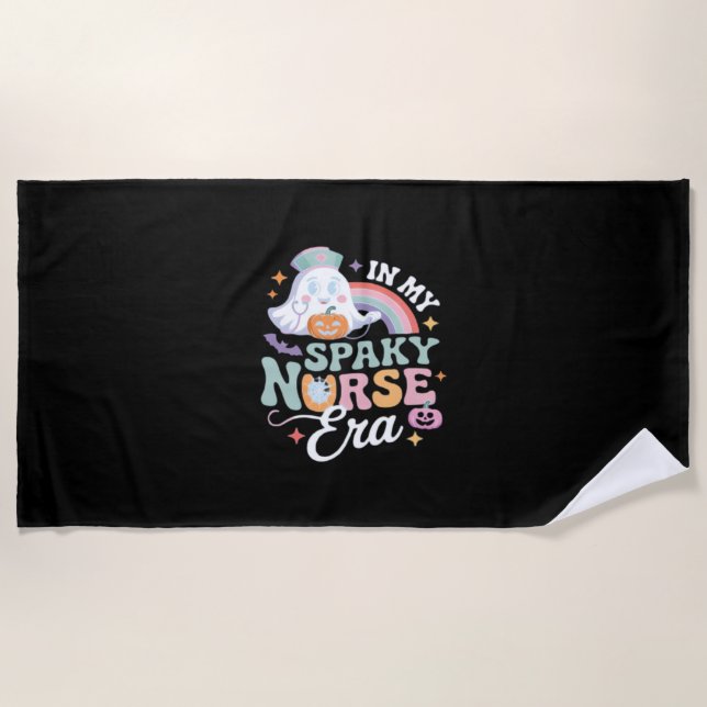 Serviette De Plage Dans Mon Époque Éffrayante Infirmière Halloween Tr (Devant)