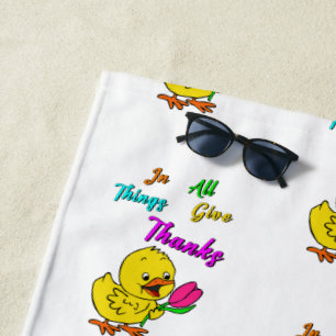 Serviette De Plage Dans Toutes Les Choses Remercient Chick Tulip Than