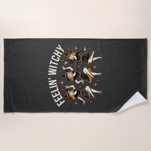 Serviette De Plage Danse de sorcière Halloween Feelin 'Witchy (Devant)