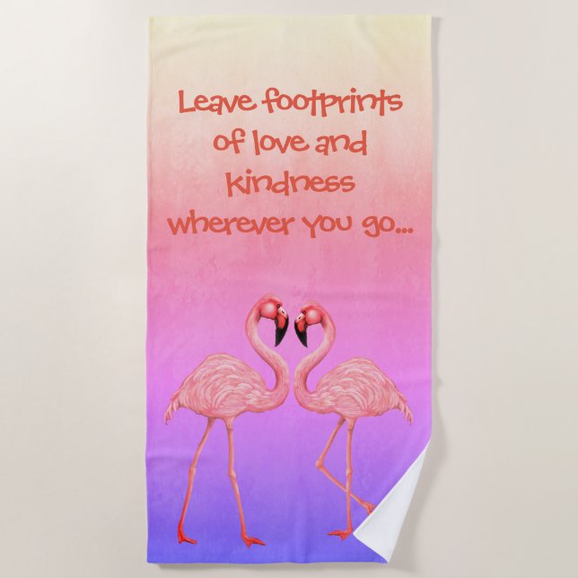 Serviette De Plage Danse Flamant rose (Devant)