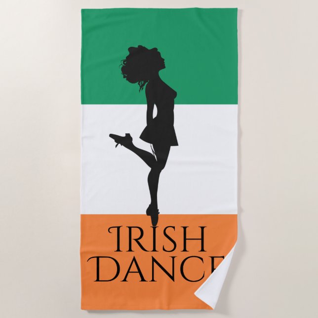 Serviette De Plage Danseuse irlandaise et Drapeau irlandais Dance de  (Devant)