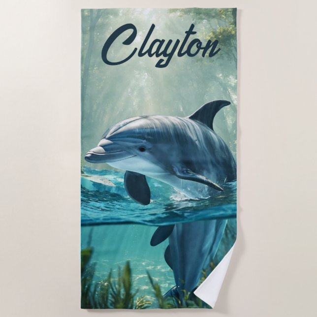 Serviette De Plage Dauphin modifiable (Devant)