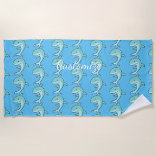Serviette De Plage Dauphins bleus sautant Thunder_Cove