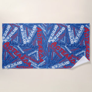 Serviette De Plage Dazar néo-zélandais éblouissant couleurs patriotiq