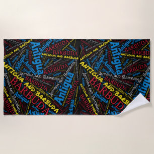 Serviette De Plage Dazzling Antigua et Barbuda Drapeau couleurs Patri
