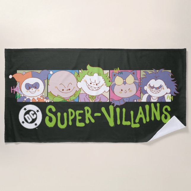Serviette De Plage DC Super-Villains Cartoon Lineup (Devant)