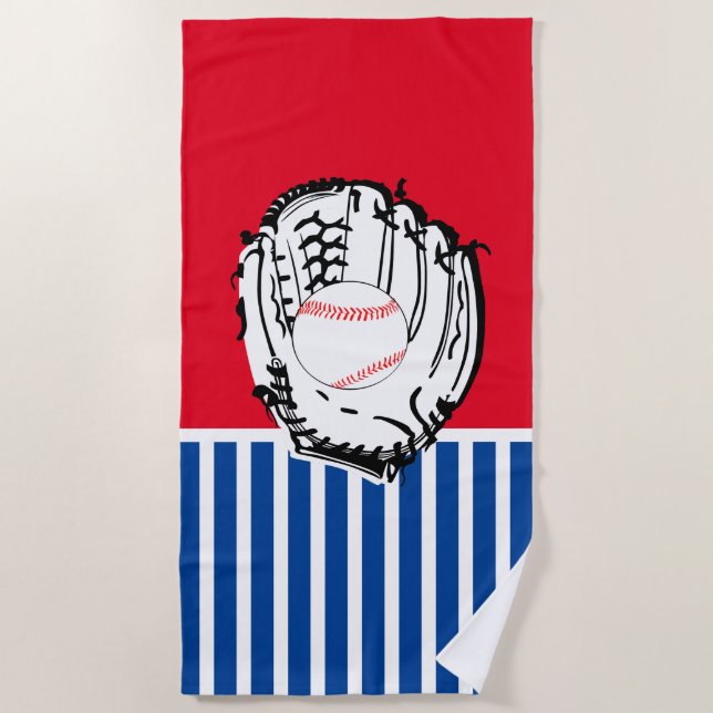 Serviette de plage de baseball Glove (Devant)