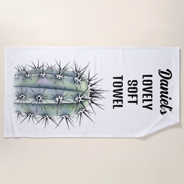 Serviette de plage de Cactus très épicée (Devant)