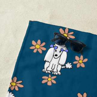 Serviette de plage de chien de caniche