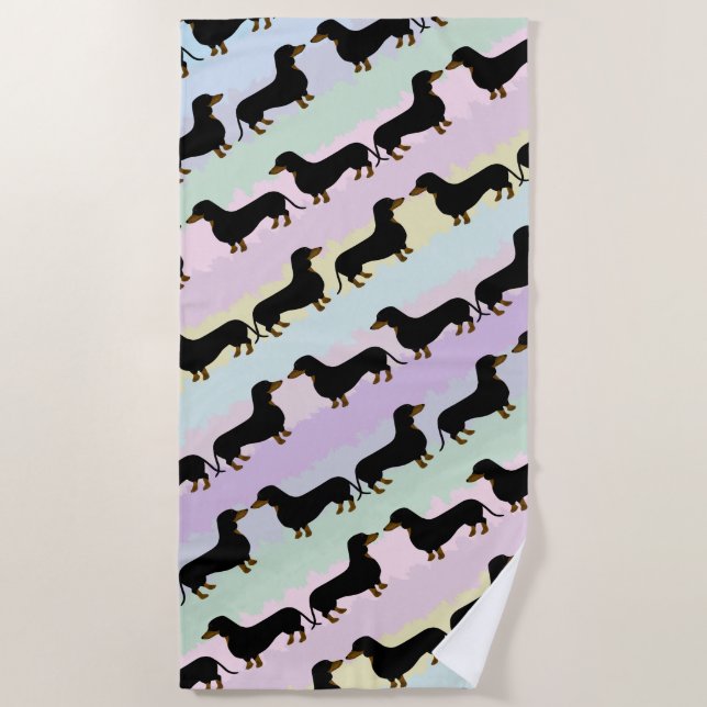 Serviette de plage de Dachshund (Devant)