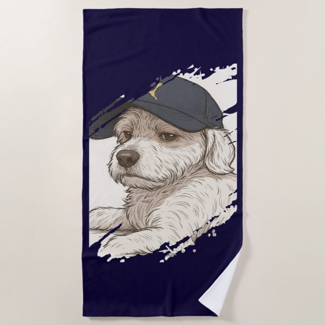 Serviette de plage de Dog Max (Devant)