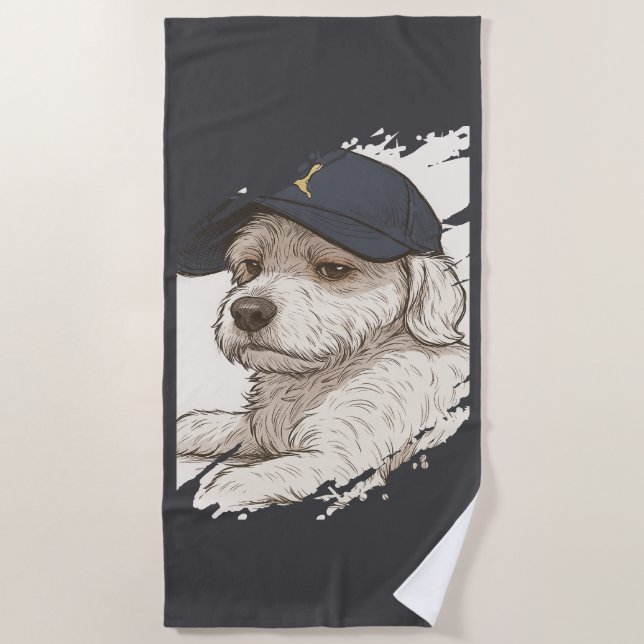 Serviette de plage de Dog Max (Devant)