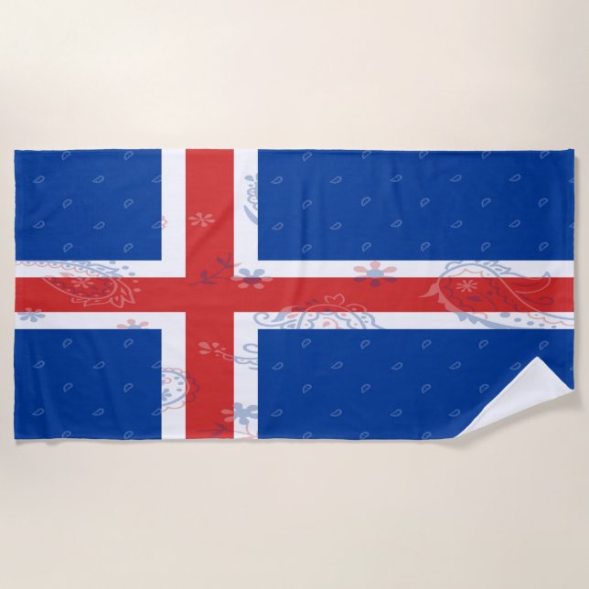 Serviette de plage de drapeau de l'Islande (Devant)