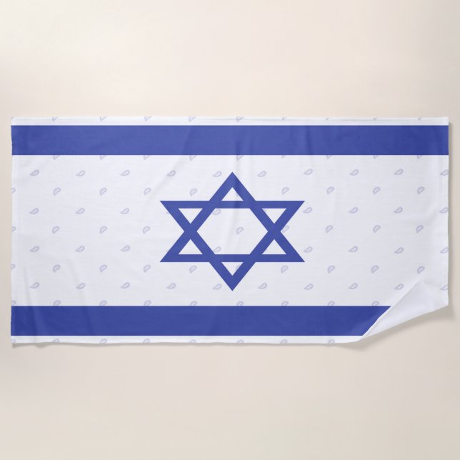 Serviette de plage de drapeau de l'Israël (Devant)