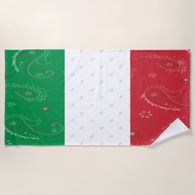 Serviette de plage de drapeau de l'Italie (Devant)