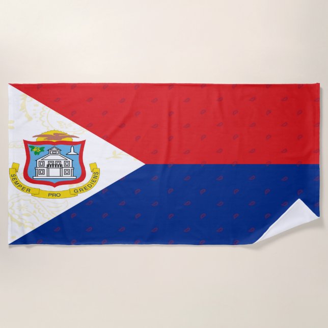 Serviette de plage de drapeau de Sint Maarten (Devant)