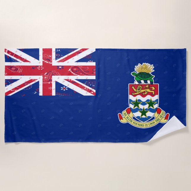 Serviette de plage de drapeau des Îles Caïman (Devant)