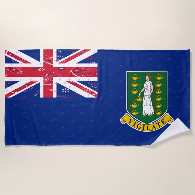 Serviette de plage de drapeau des Îles Vierges (Devant)