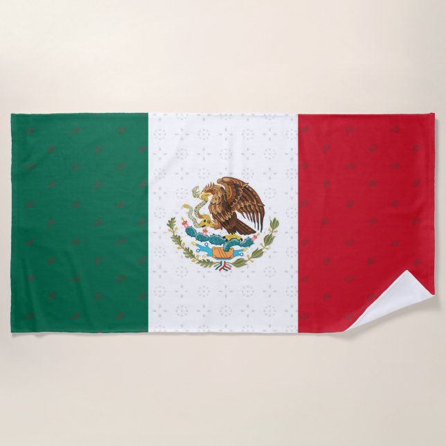 Serviette de plage de drapeau du Mexique (Devant)