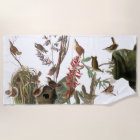 Serviette de plage de fleurs de nids d'oiseaux de