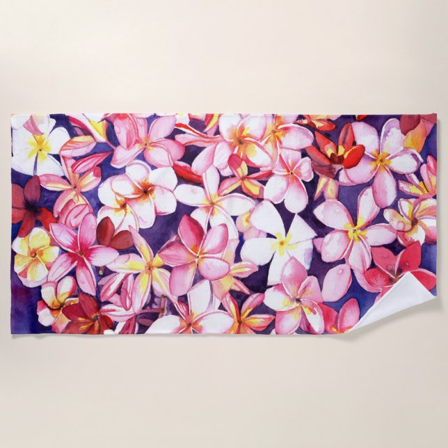 Serviette de plage de fleurs tropicales de Playa d (Devant)