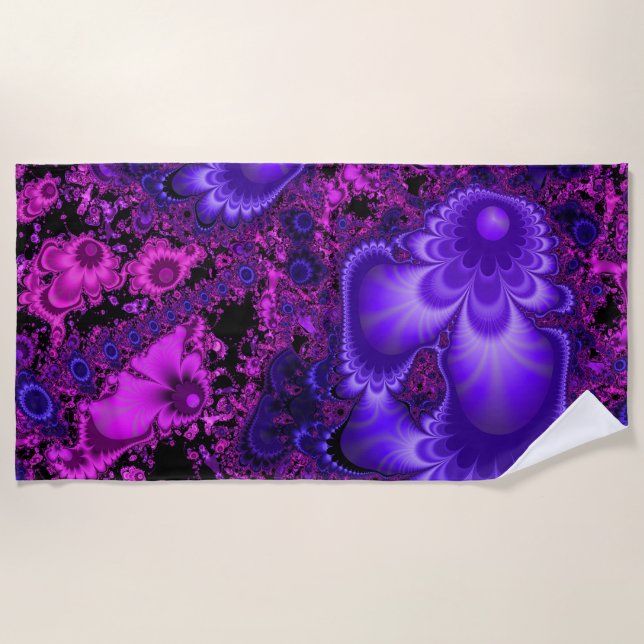 Serviette de plage de fractale de fleur (Devant)