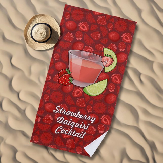 Serviette de plage de fraise Daiquiri (Créateur téléchargé)