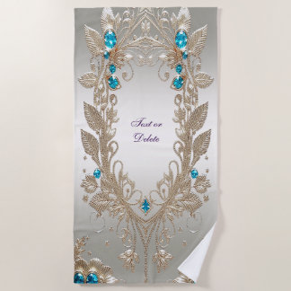 Serviette de plage de Gold Blue Stones