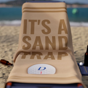 Serviette de plage de golf drôle thème piège à sab